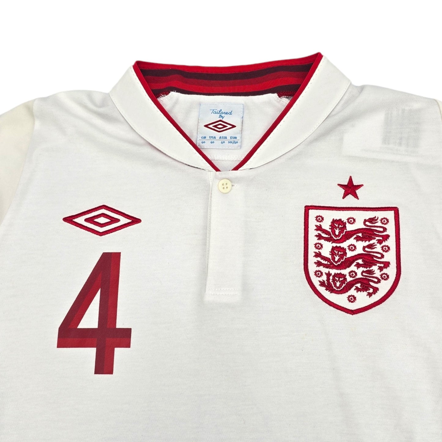 2012/13 England Home Football Shirt (M) Umbro #4 Gerrard