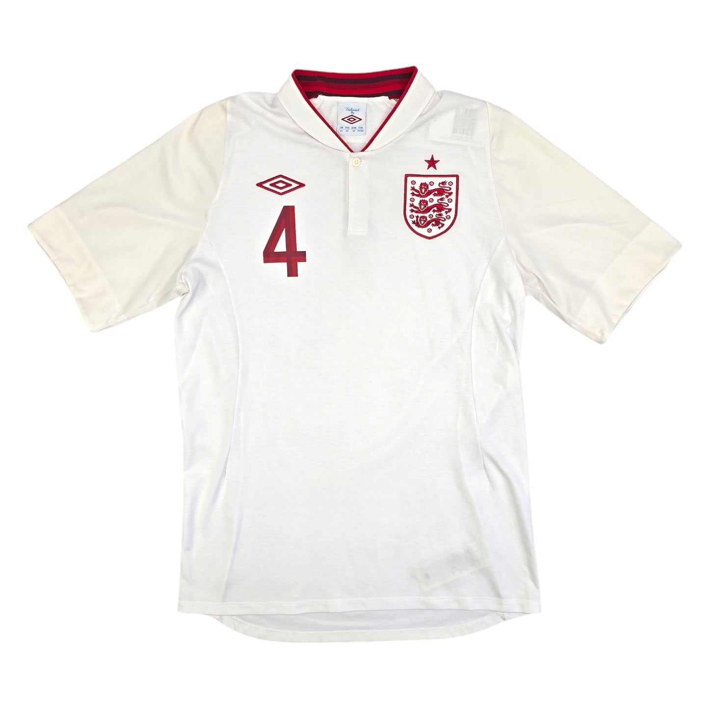 2012/13 England Home Football Shirt (M) Umbro #4 Gerrard