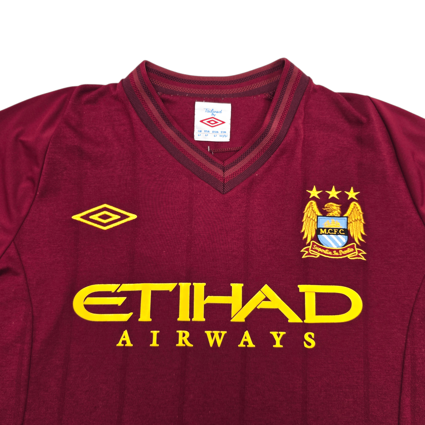 2012/13 Manchester City Away Football Shirt (M) Umbro #4 Kompany