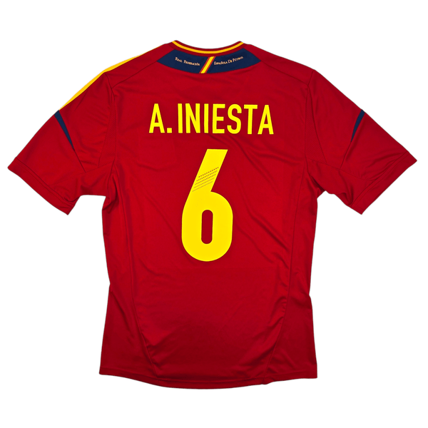 2012/13 Spain Home Football Shirt (M) Adidas #6 Iniesta