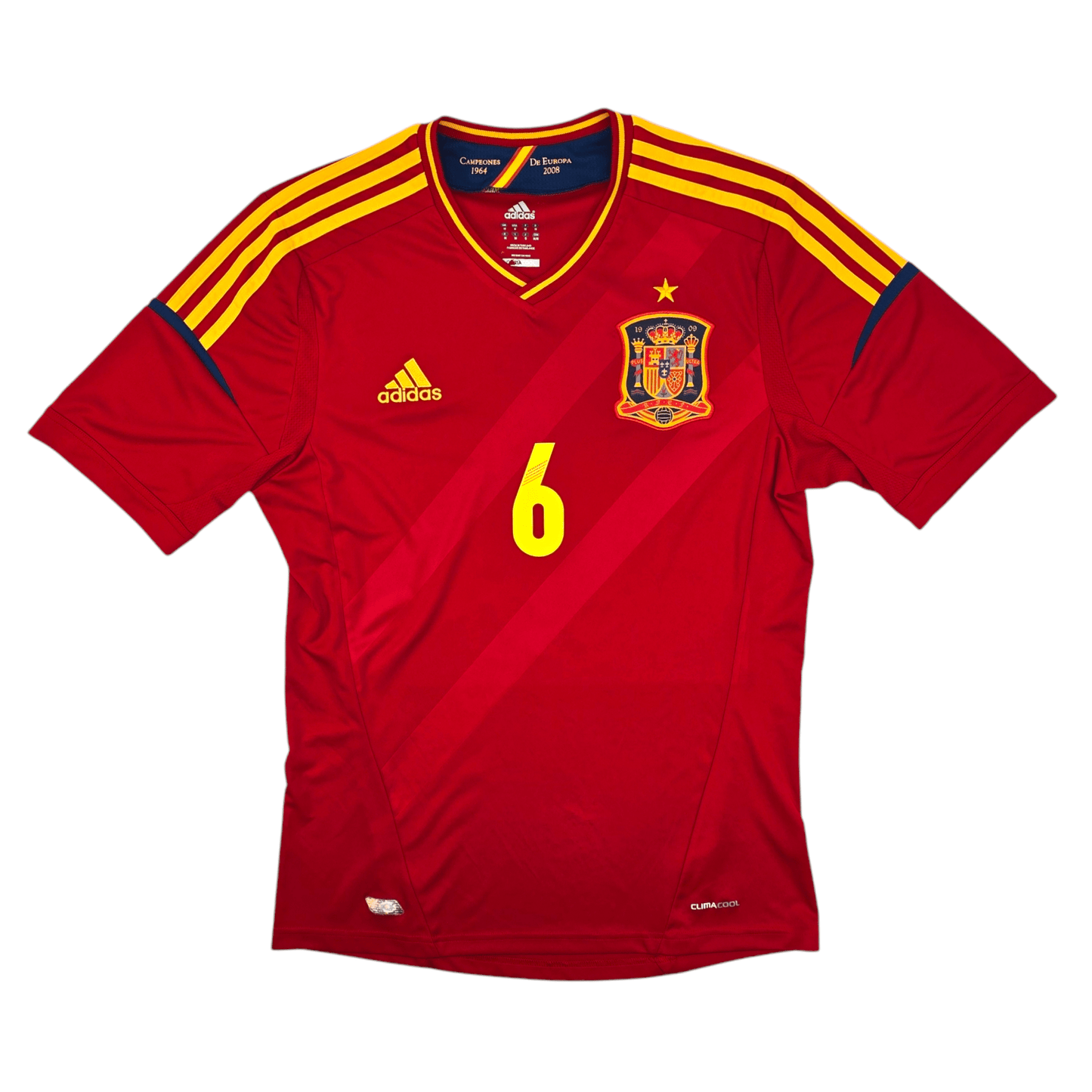 2012/13 Spain Home Football Shirt (M) Adidas #6 Iniesta