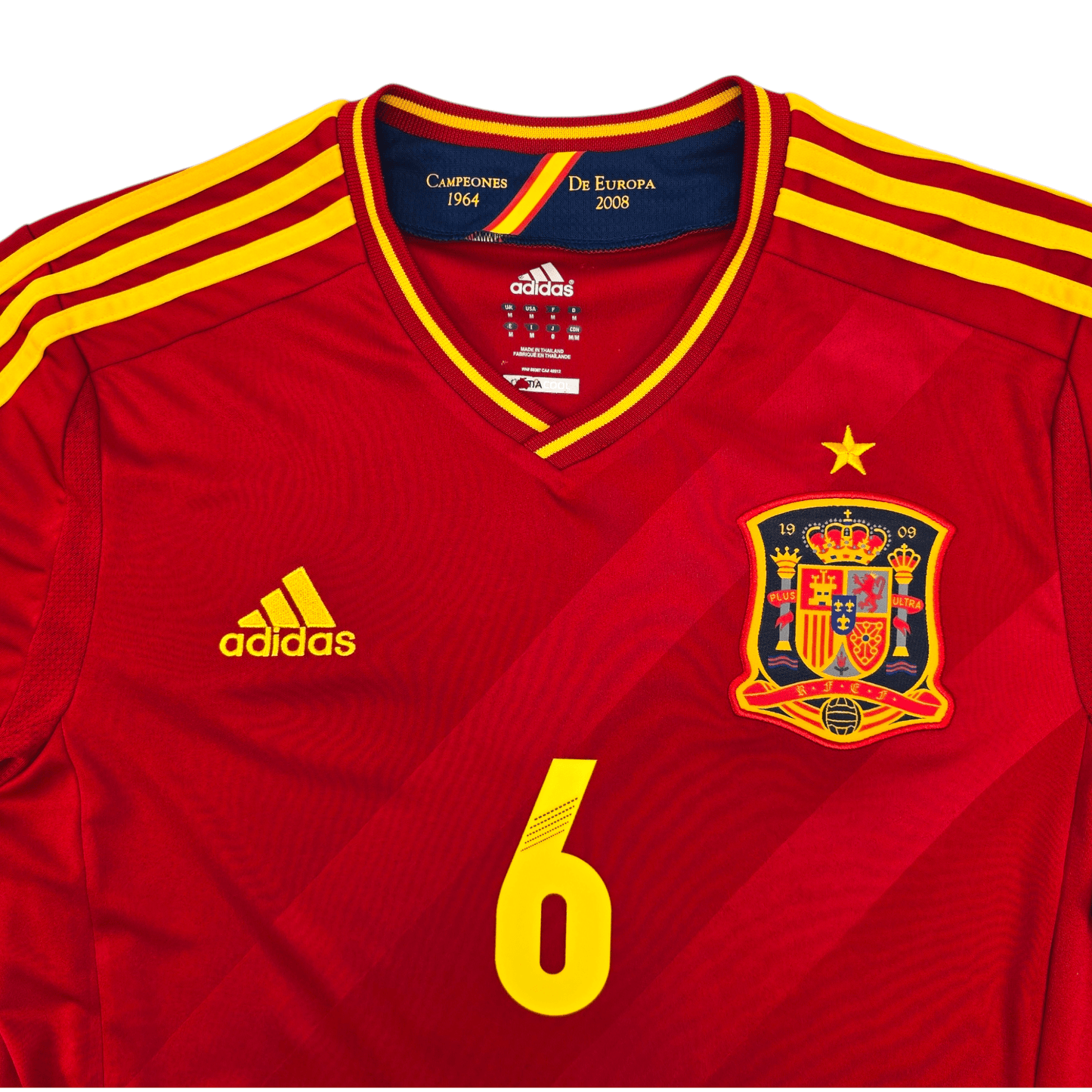 2012/13 Spain Home Football Shirt (M) Adidas #6 Iniesta