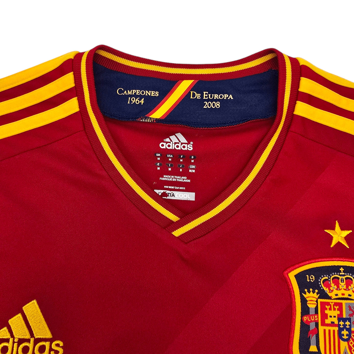 2012/13 Spain Home Football Shirt (M) Adidas #6 Iniesta
