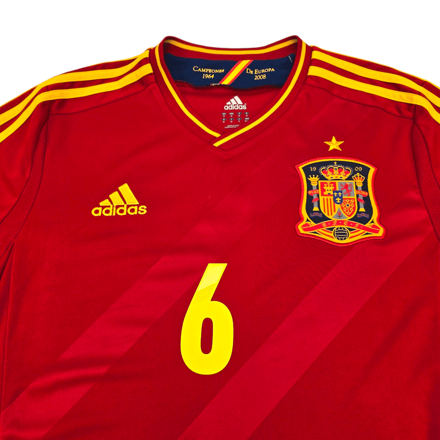 2012/13 Spain Home Football Shirt (M) Adidas #6 Iniesta