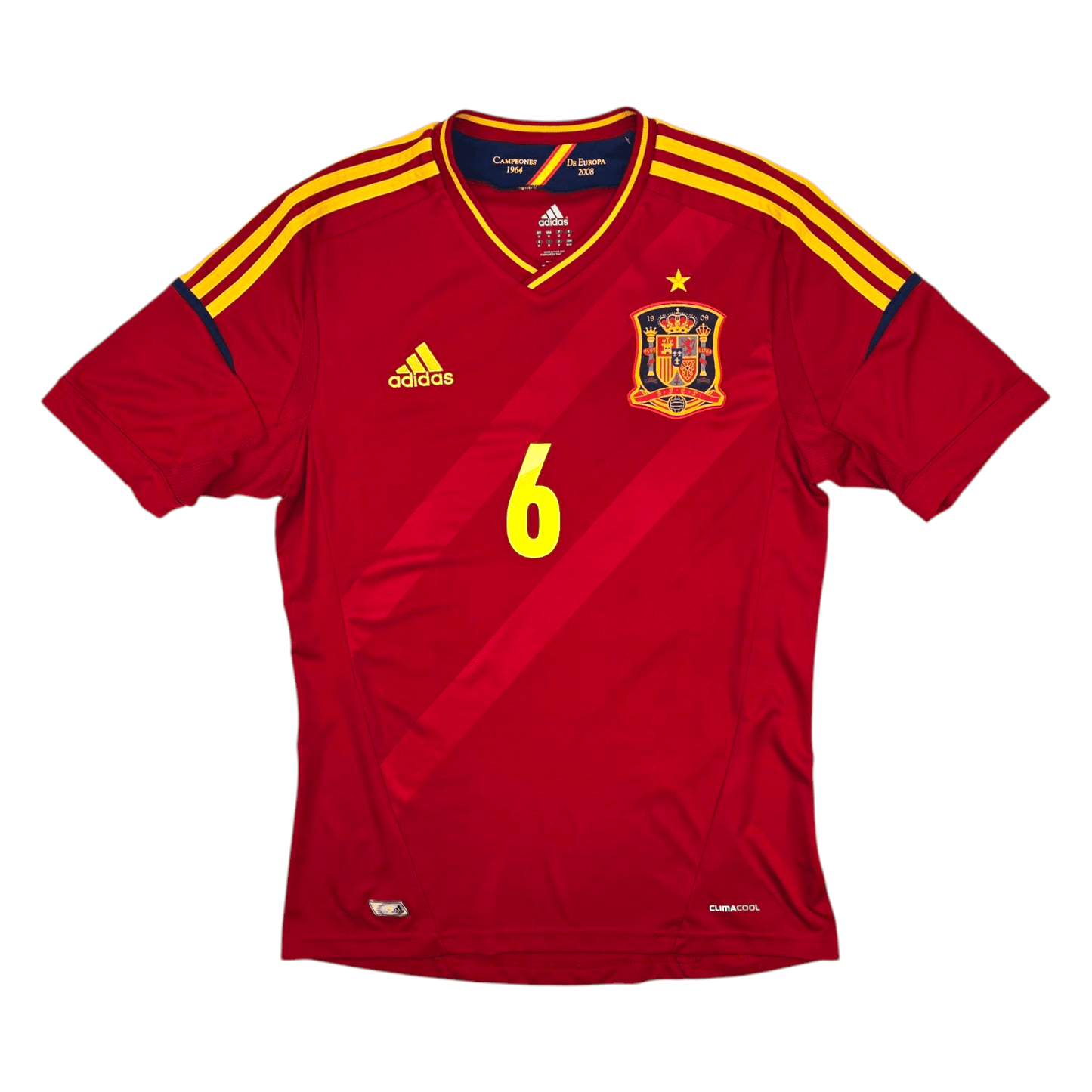 2012/13 Spain Home Football Shirt (M) Adidas #6 Iniesta