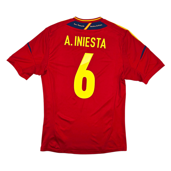 2012/13 Spain Home Football Shirt (M) Adidas #6 Iniesta