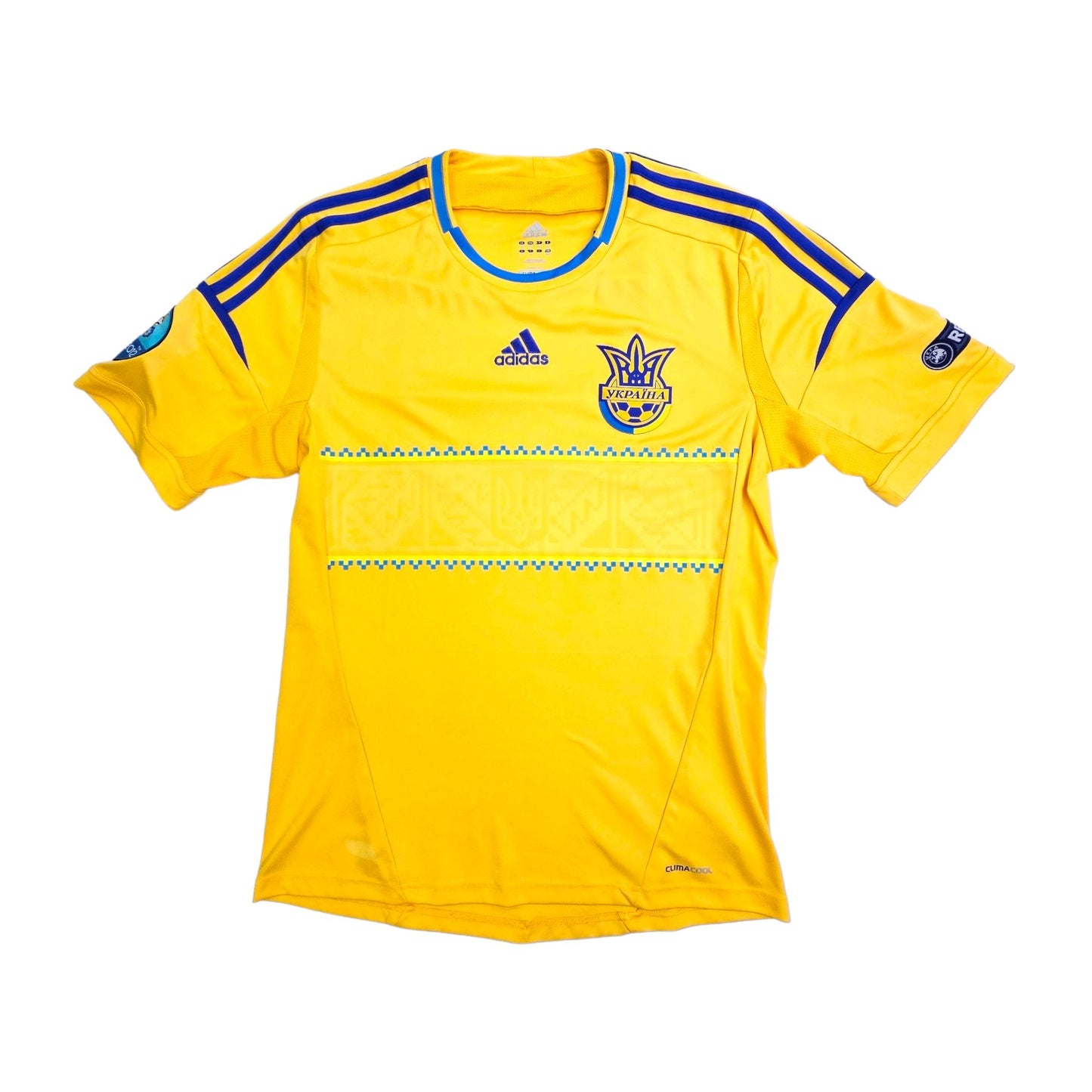 2012/14 Ukraine Home Football Shirt (M) Adidas (Euro 2012 Sleeve Patches)