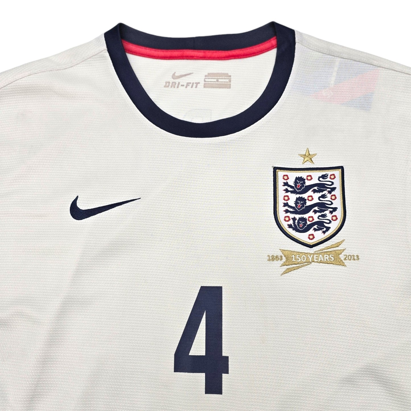 2013 England Home Football Shirt (L) Umbro #4 Gerrard (125 Yr Anniversary)