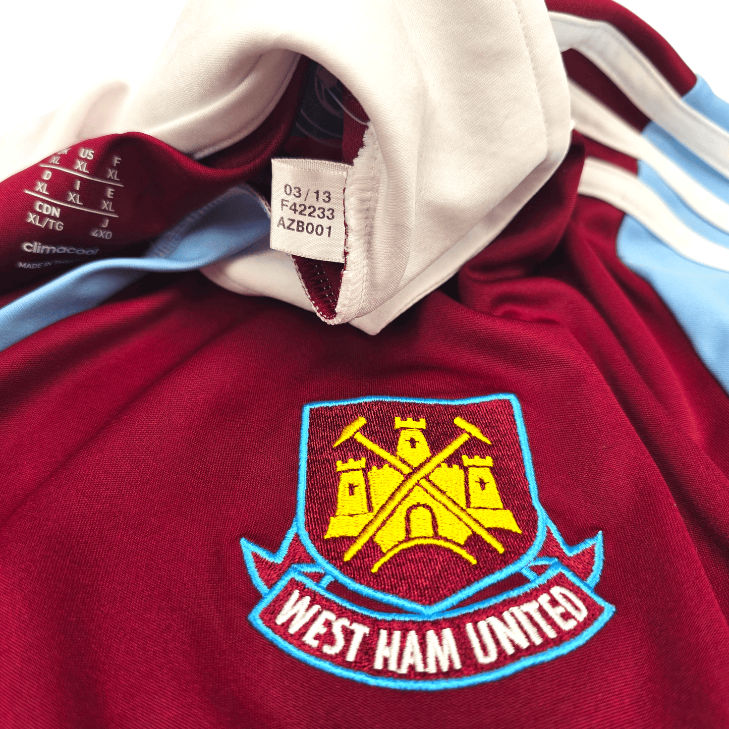 2013/14 West Ham United Home Football Shirt (XL) Adidas #16 Noble