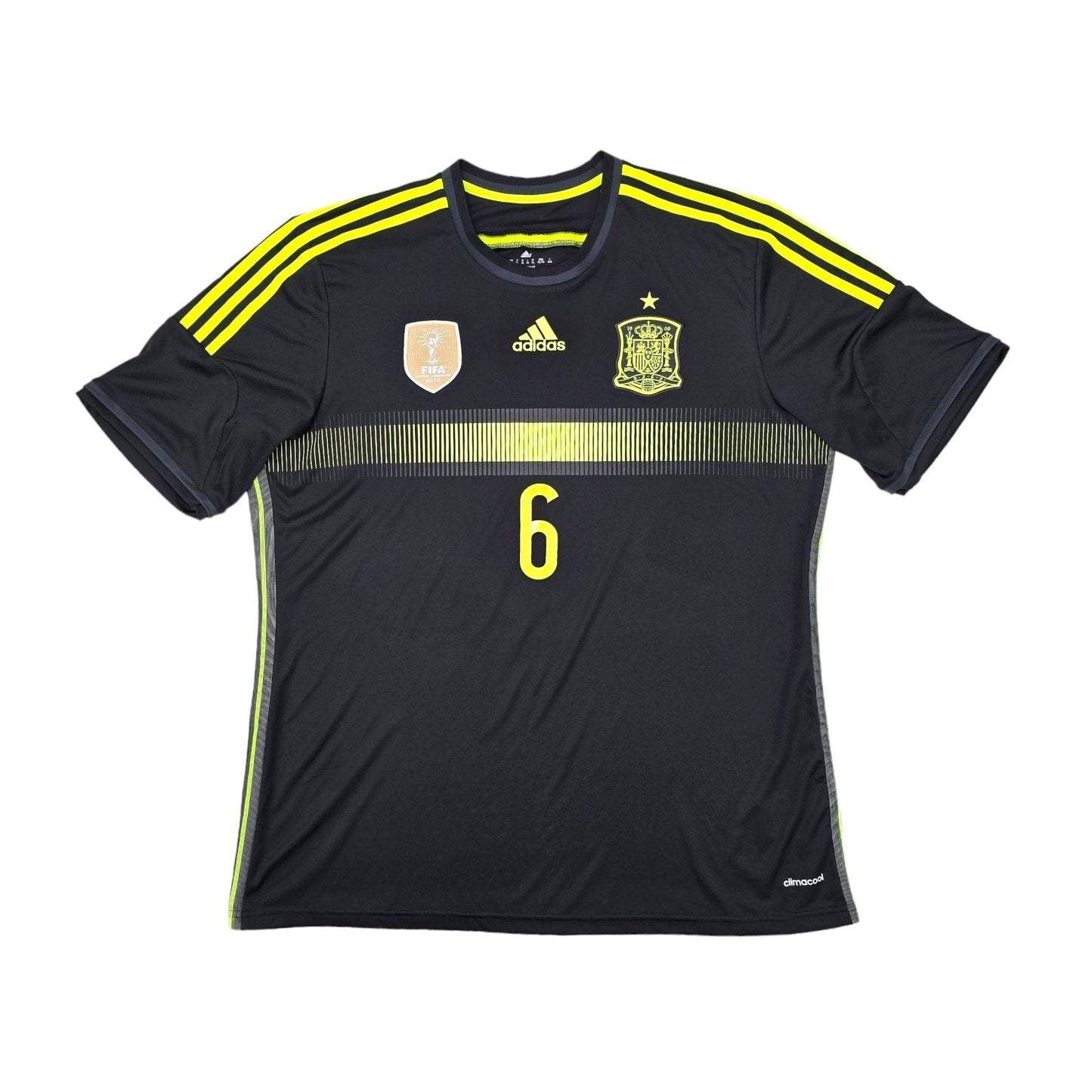 2013/15 Spain Away Football Shirt (XL) Adidas #6 Iniesta