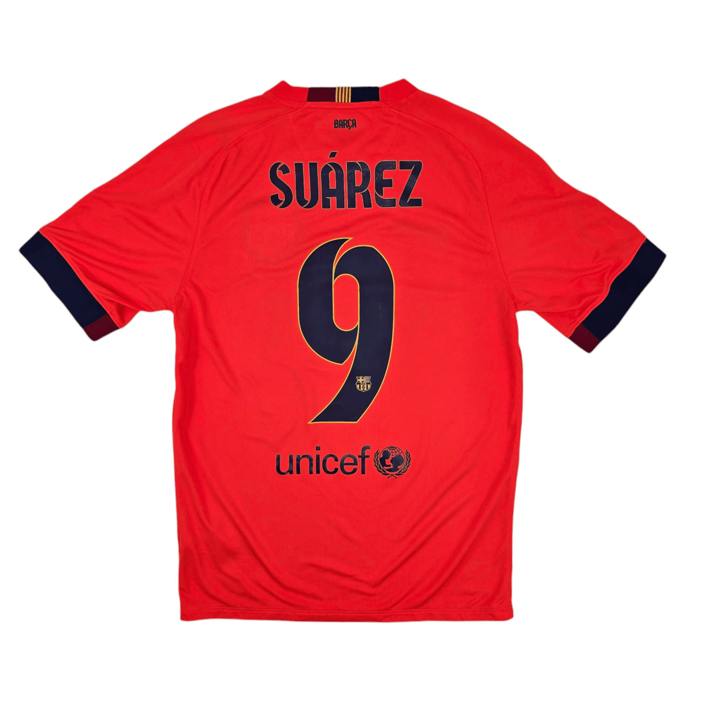 2014/15 Barcelona Away Football Shirt (M) Nike #9 Suarez