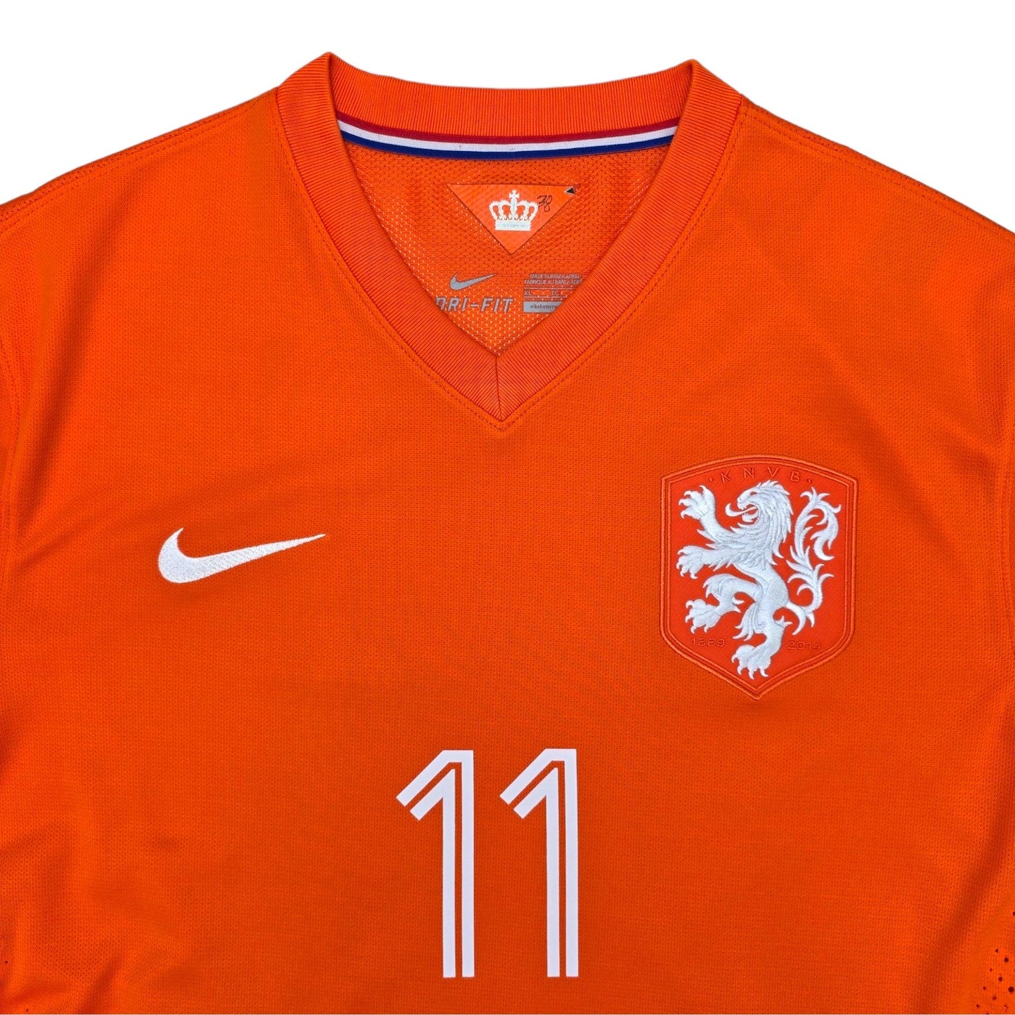 2014/15 Holland Home Football Shirt (XL) Nike #11 Robben (Player Version)