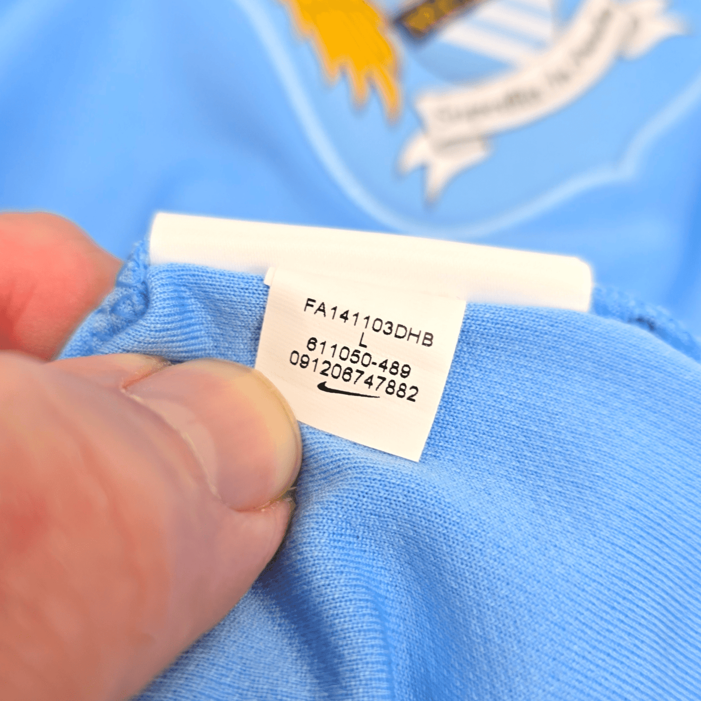 2014/15 Manchester City Home Football Shirt (L) Nike #16 Aguero