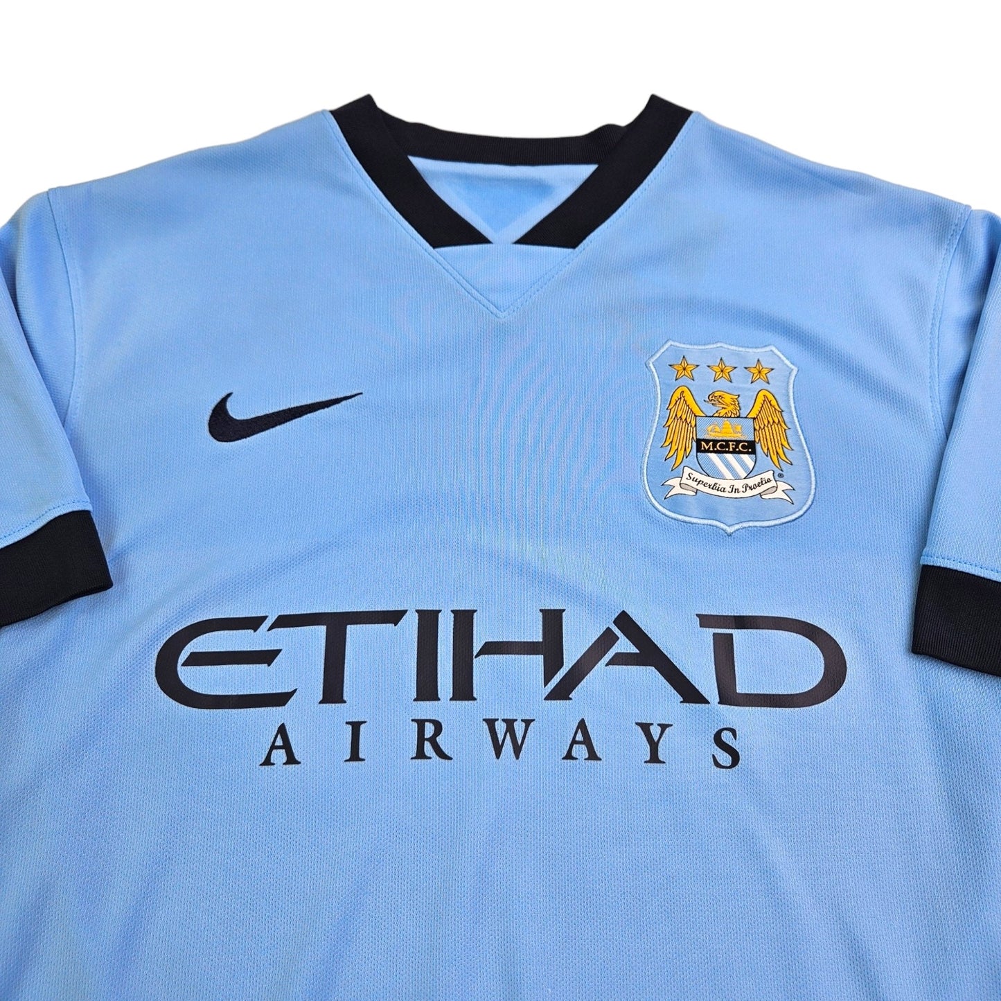 2014/15 Manchester City Home Football Shirt (M) Nike #18 Lampard