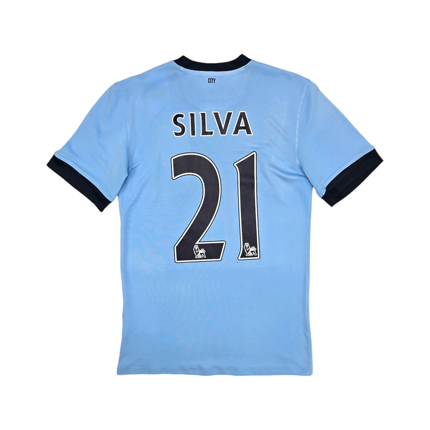 2014/15 Manchester City Home Football Shirt (S) Nike #21 Silva