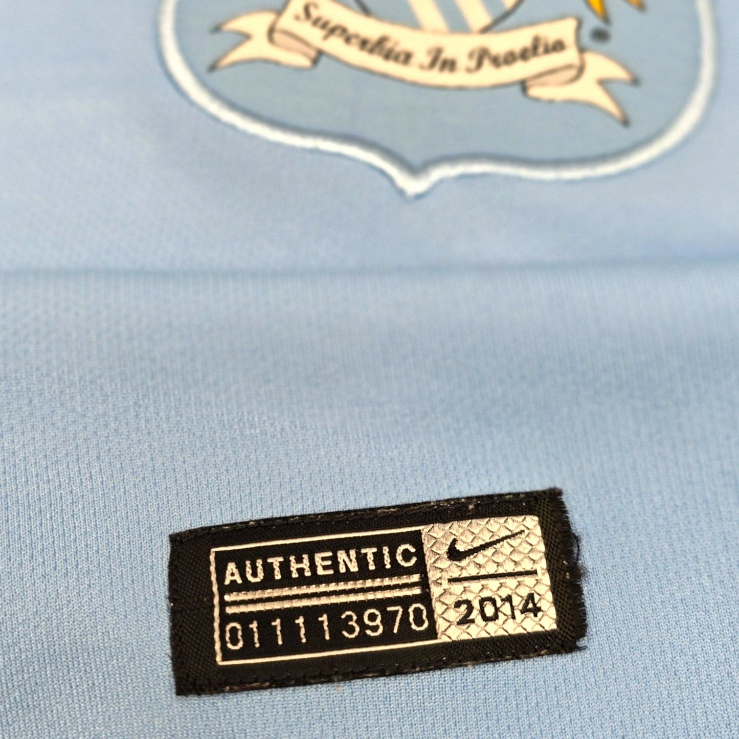 2014/15 Manchester City Home Football Shirt (S) Nike #21 Silva