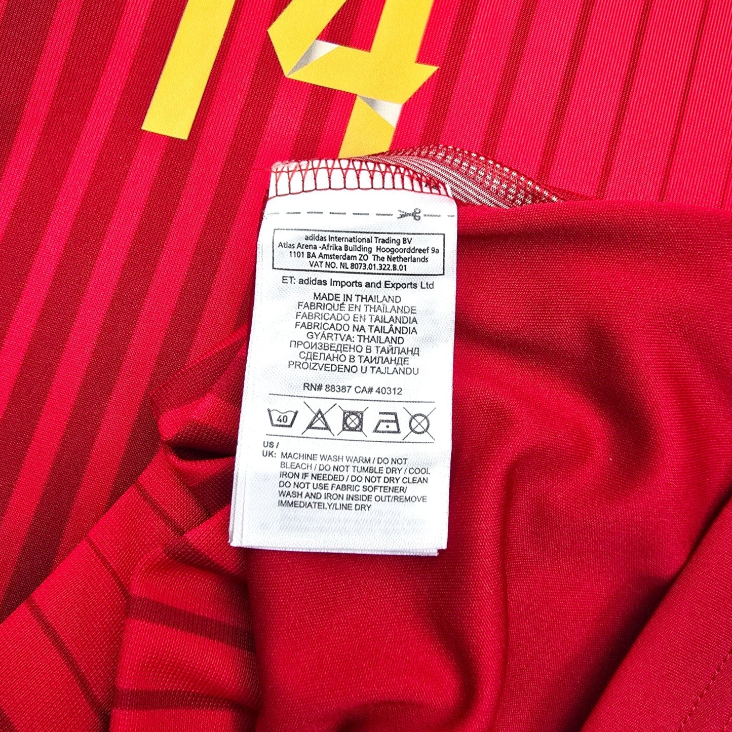2014/15 Spain Home Football Shirt (M) Adidas #14 Alonso