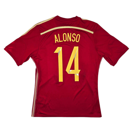 2014/15 Spain Home Football Shirt (M) Adidas #14 Alonso