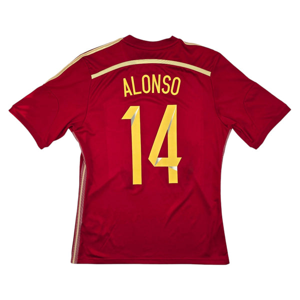 2014/15 Spain Home Football Shirt (M) Adidas #14 Alonso