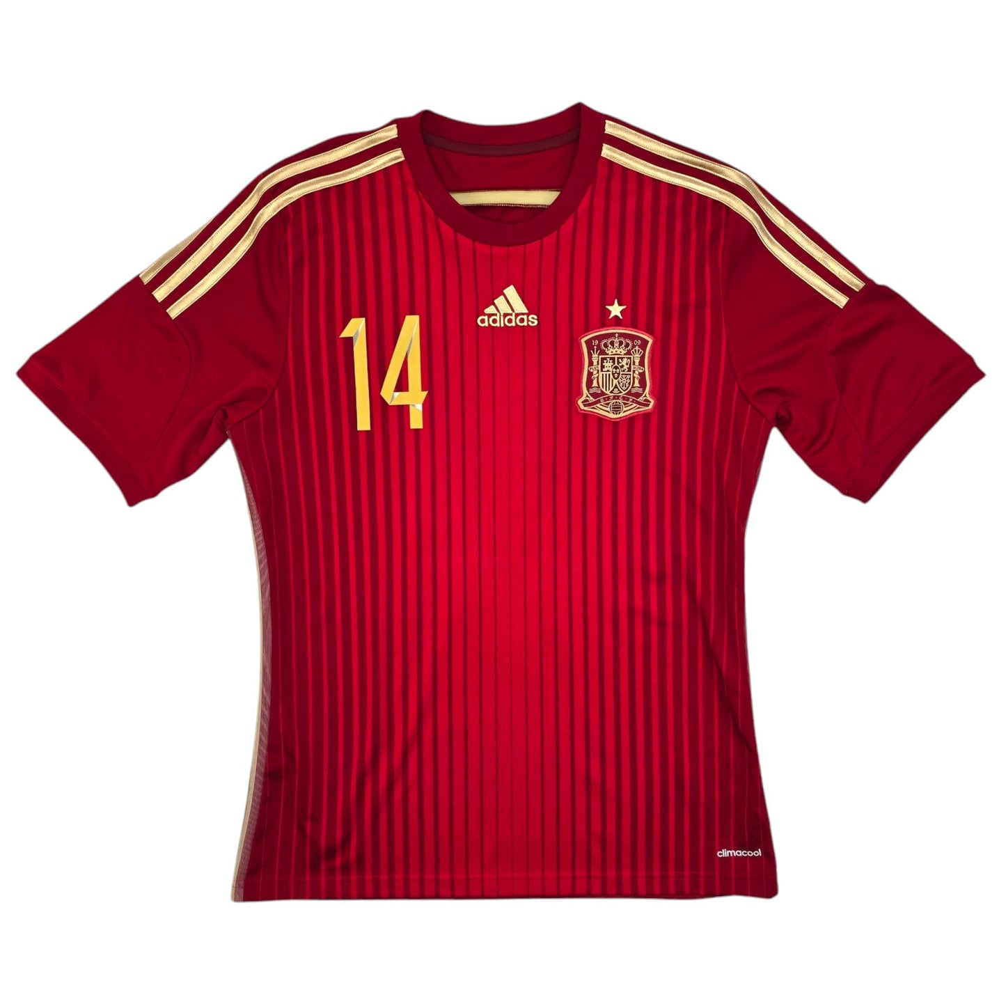 2014/15 Spain Home Football Shirt (M) Adidas #14 Alonso