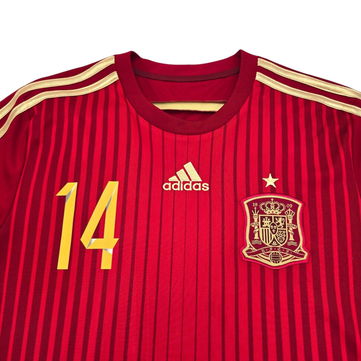 2014/15 Spain Home Football Shirt (M) Adidas #14 Alonso