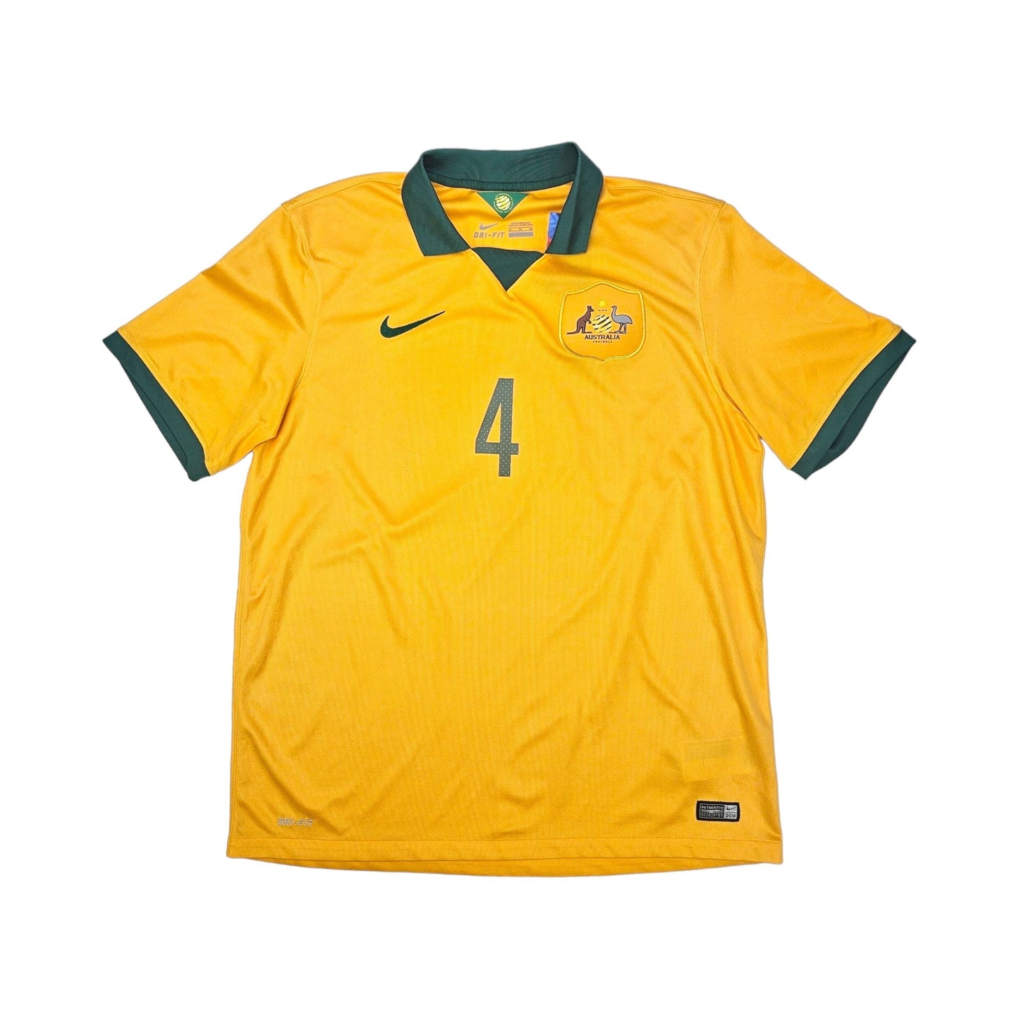 2014/16 Australia Home Football Shirt (XL) Nike #4 Cahill
