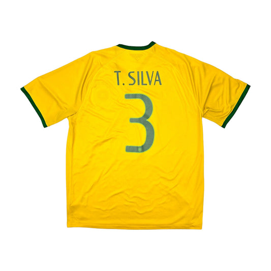 2014/16 Brazil Home Football Shirt (XL) Nike #3 Silva