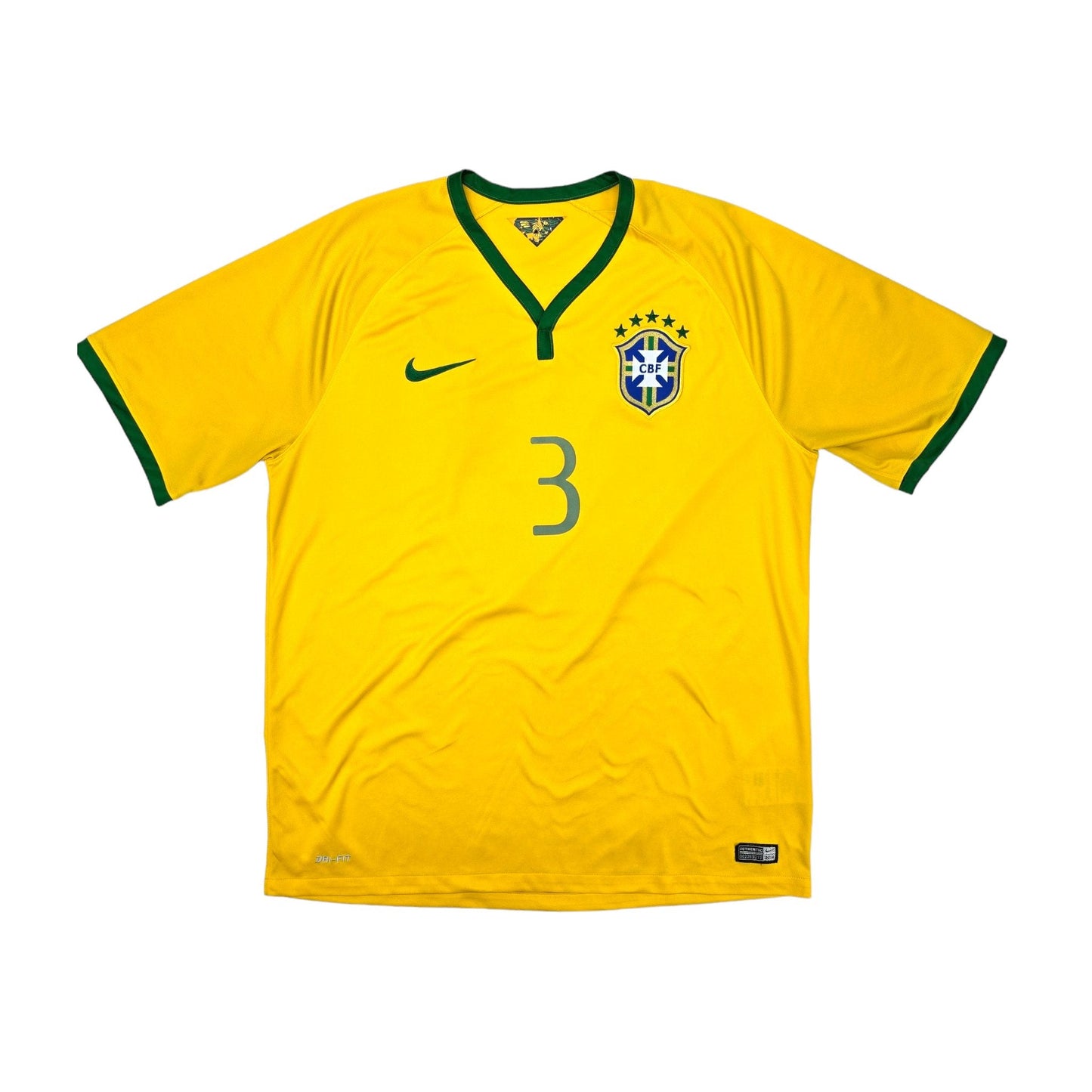 2014/16 Brazil Home Football Shirt (XL) Nike #3 Silva