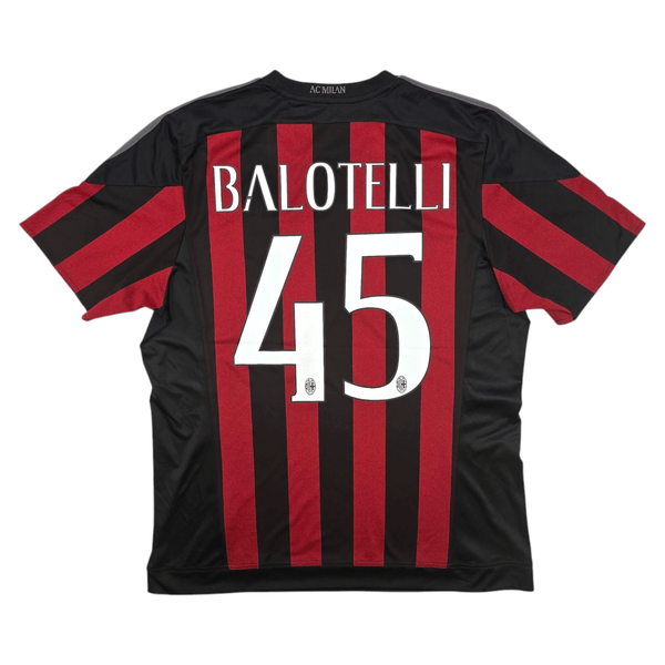 2015/16 AC Milan Home Football Shirt (XL) Adidas #45 Balotelli