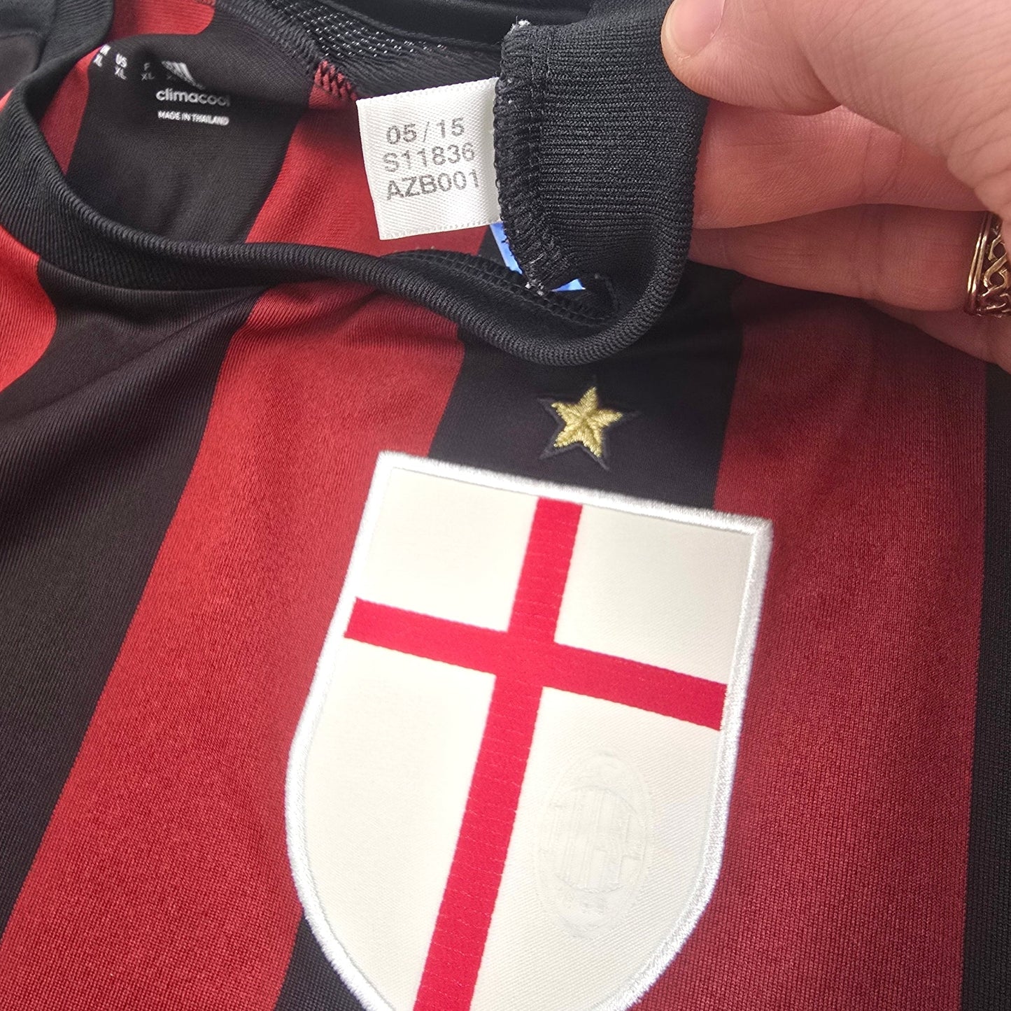 2015/16 AC Milan Home Football Shirt (XL) Adidas