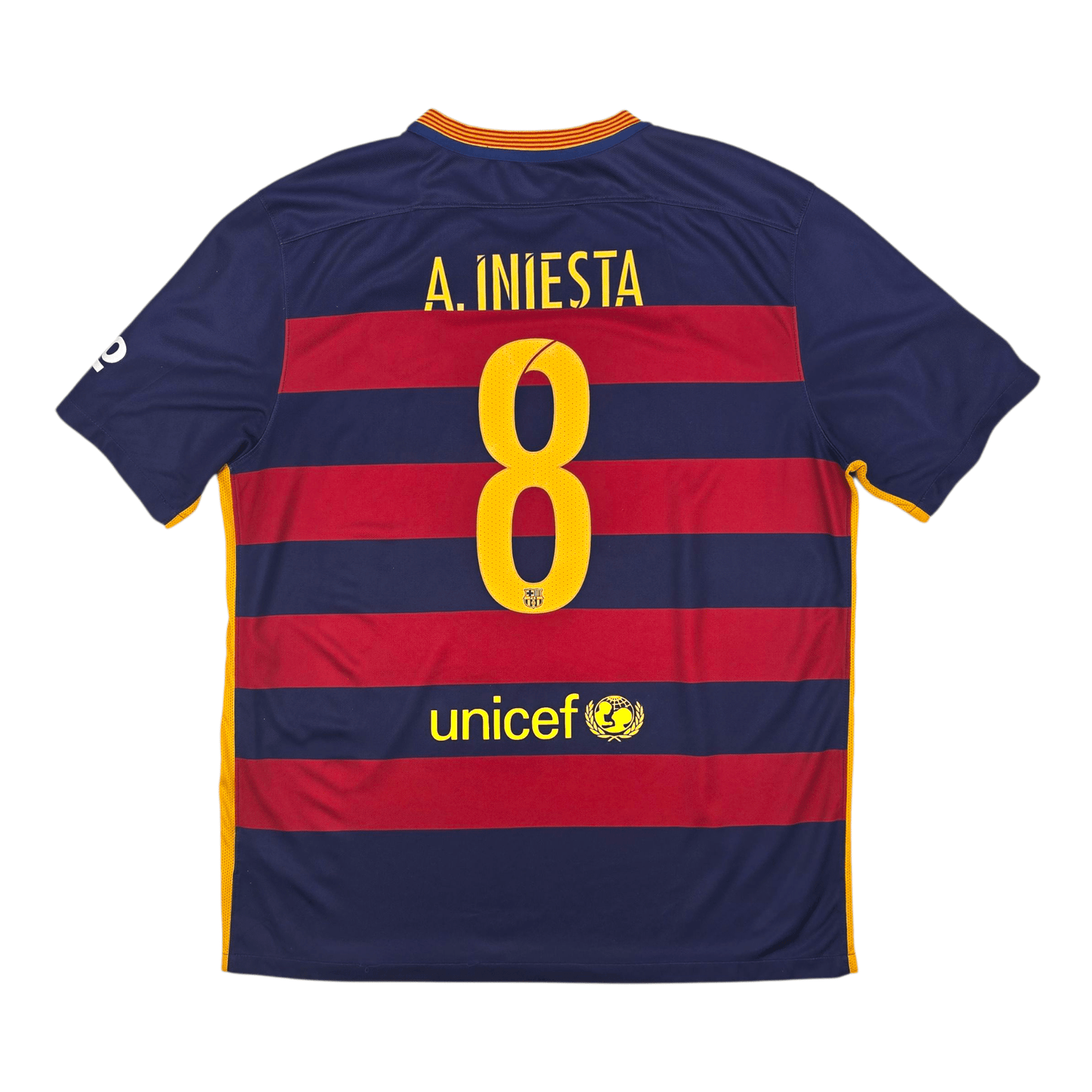 2015/16 Barcelona Home Football Shirt (XL) Nike #8 A.Iniesta