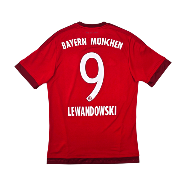 2015/16 Bayern Munich Home Football Shirt (M) Adidas #9 Lewandowski