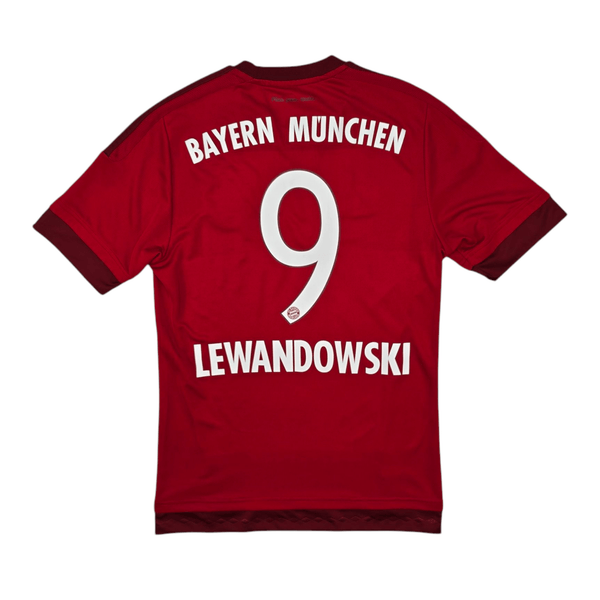 2015/16 Bayern Munich Home Football Shirt (S) Adidas #9 Lewandowski