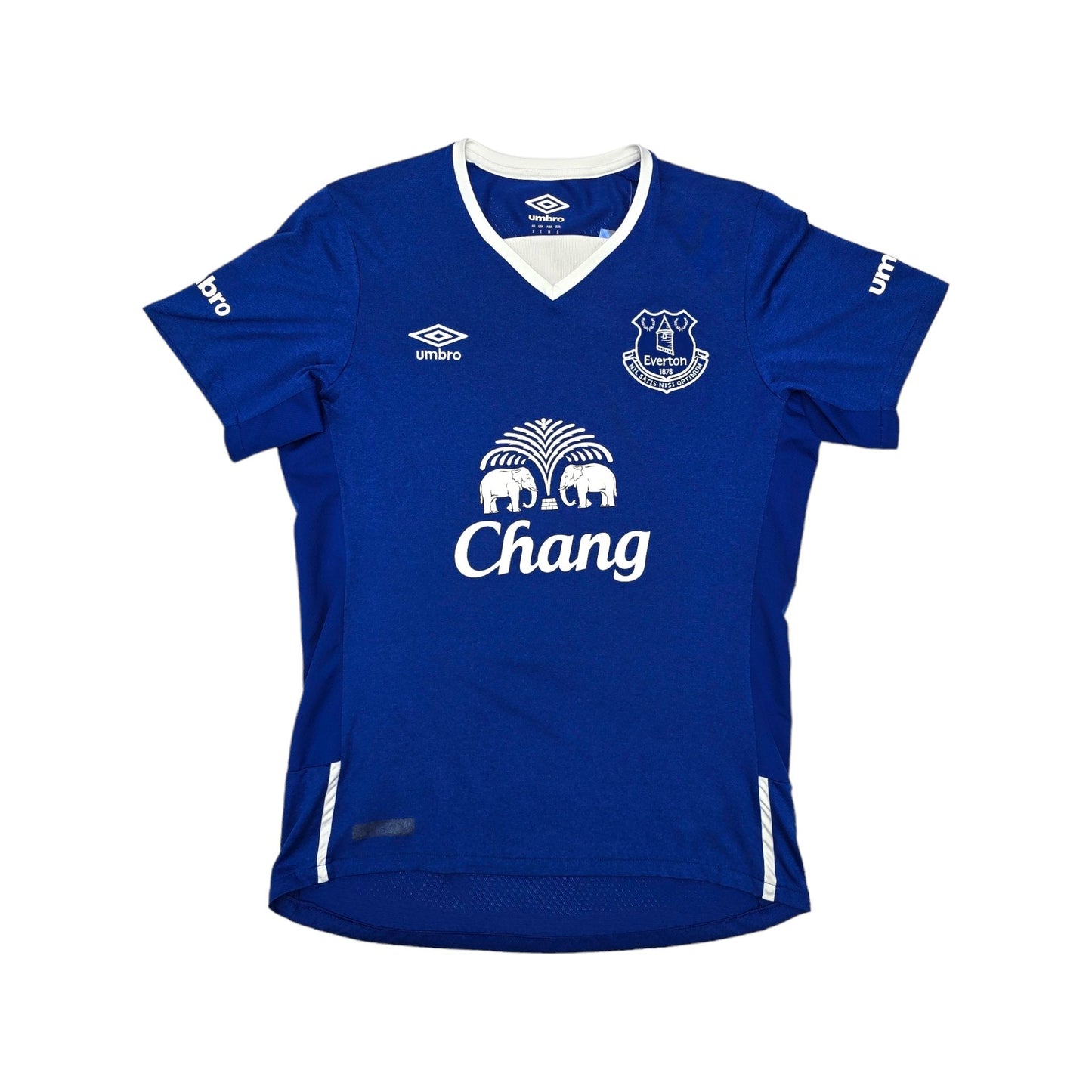 2015/16 Everton Home Football Shirt (S) Umbro #5 Stones