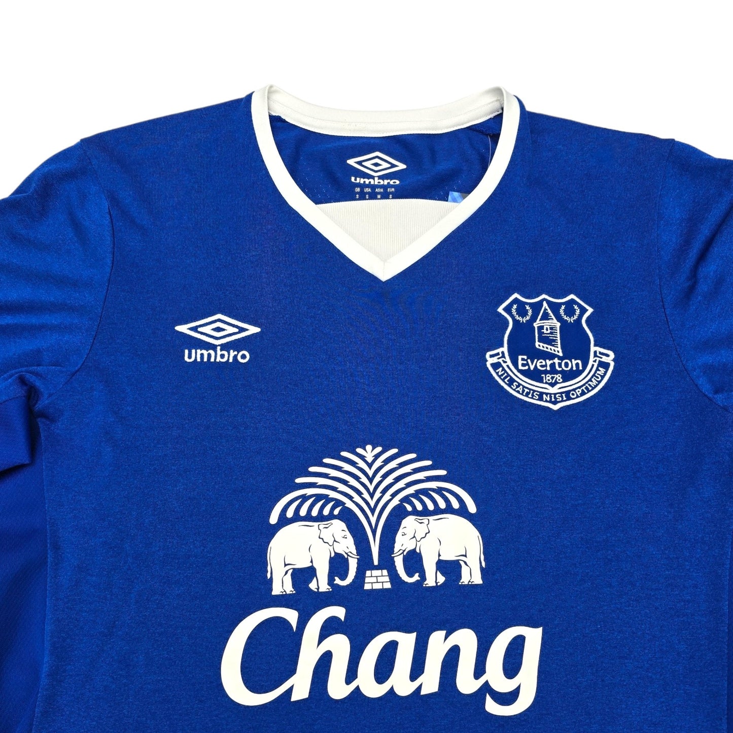 2015/16 Everton Home Football Shirt (S) Umbro #5 Stones