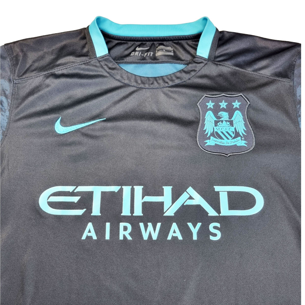 2015/16 Manchester City Away Football Shirt (M) Nike #7 Sterling