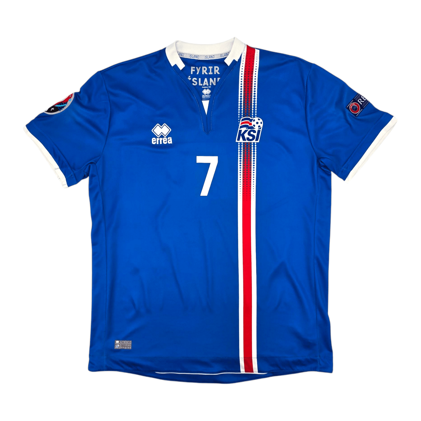 2016/17 Iceland Home Football Shirt (L) Errea #7 Gudmundsson