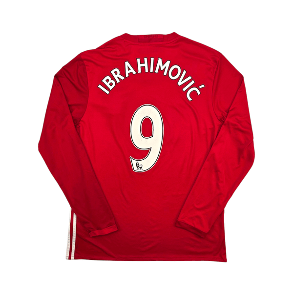 2016/17 Manchester United Home Football Shirt (M) Adidas #9 Ibrahimovic