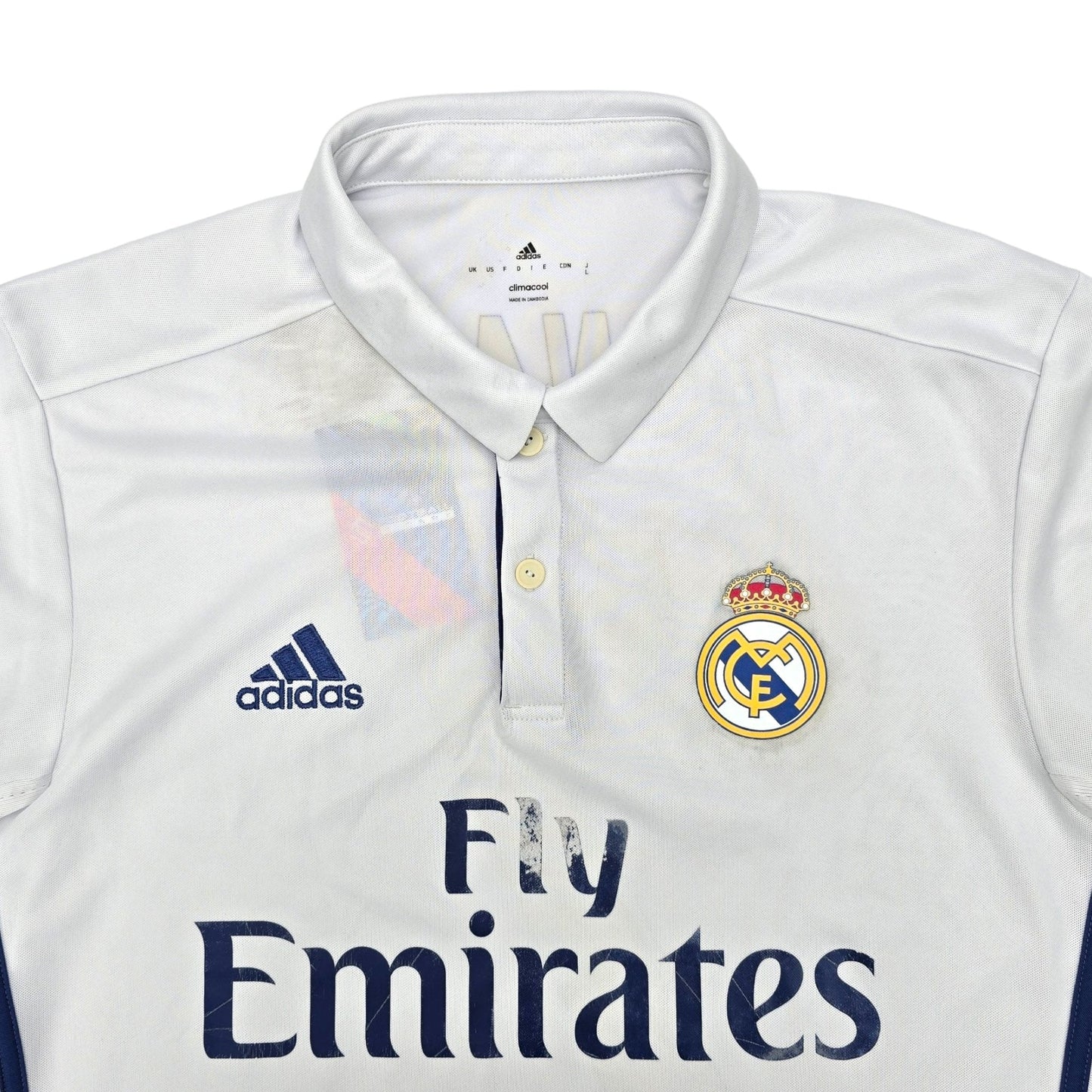 2016/17 Real Madrid Home Football Shirt (L) Adidas #7 Ronaldo