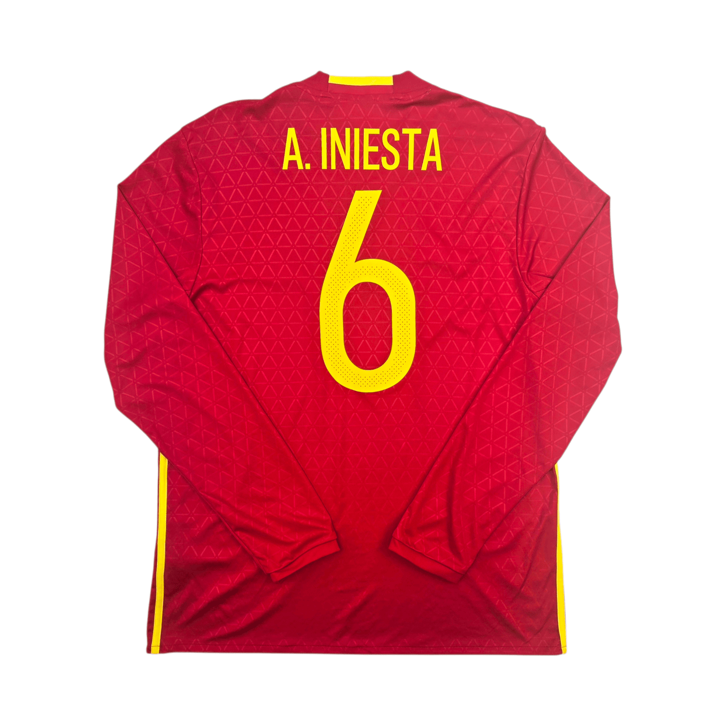 2016/17 Spain Home Football Shirt (L) Adidas #6 A.Iniesta