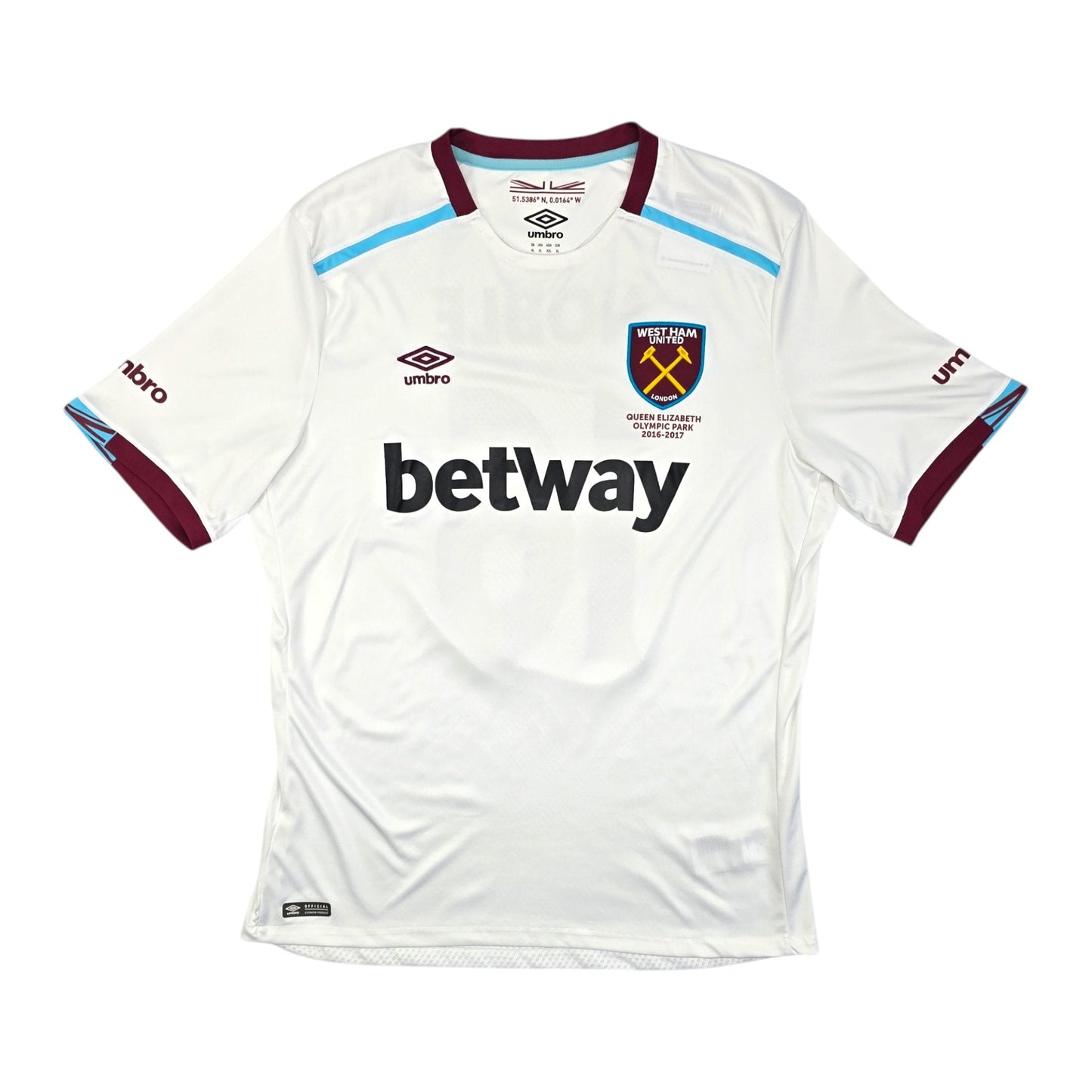 2016/17 West Ham United Away Football Shirt (XL) Umbro #16 Noble