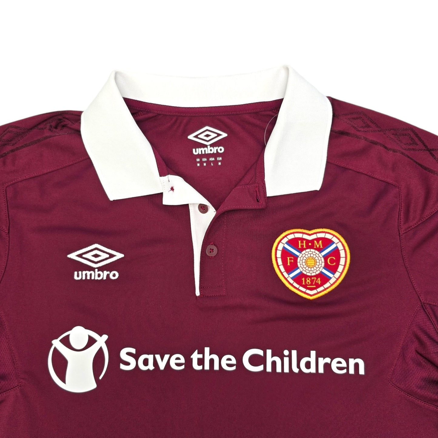 2017/18 Heart of Midlothian Home Football Shirt (M) Umbro #6 Berra