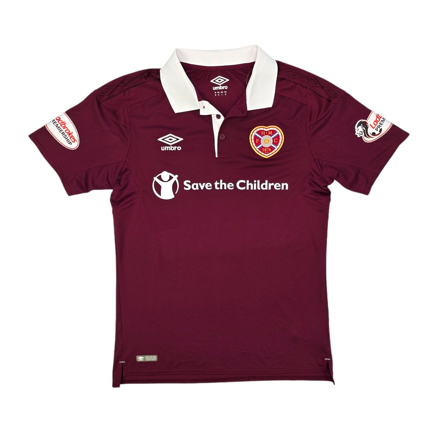 2017/18 Heart of Midlothian Home Football Shirt (M) Umbro #6 Berra