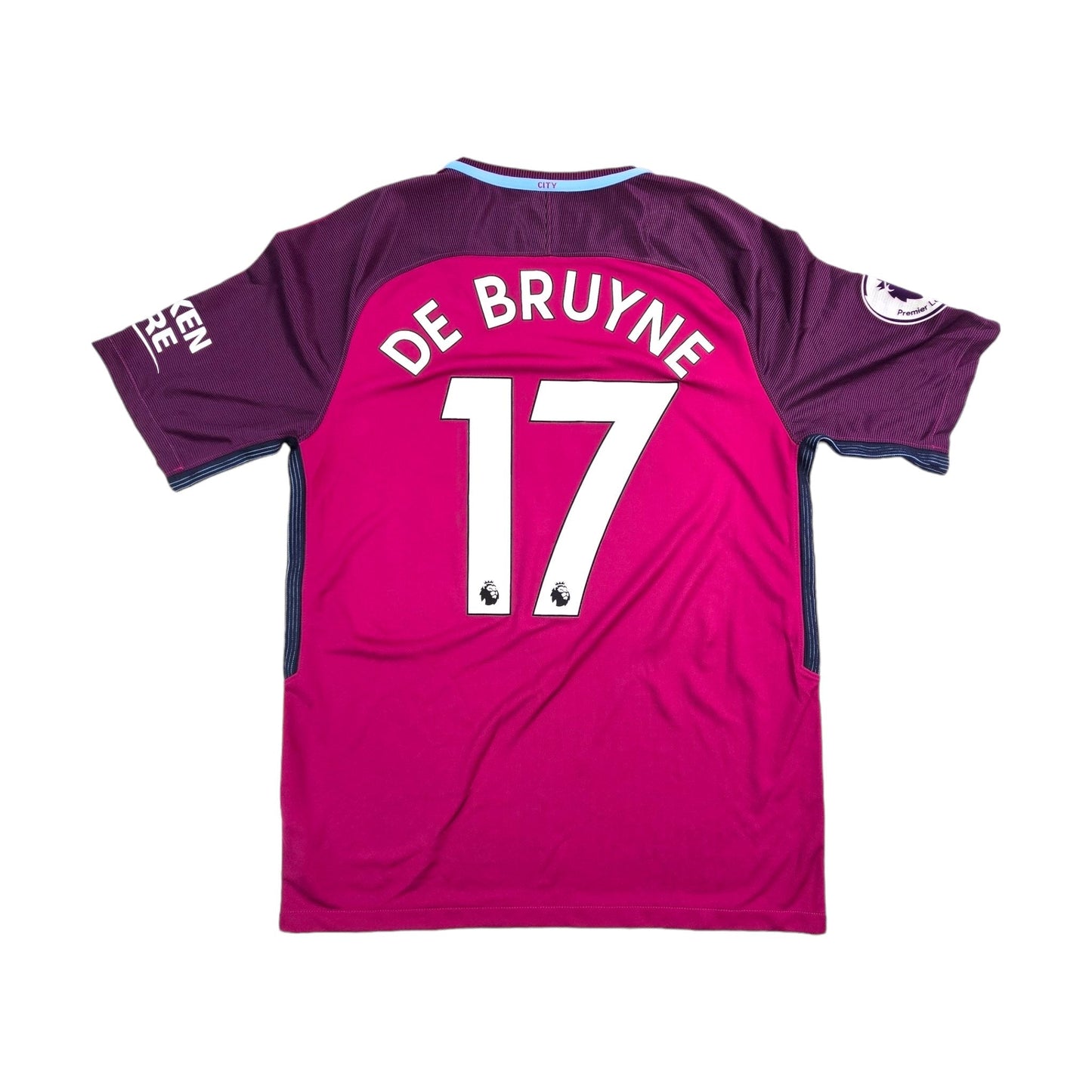 2017/18 Manchester City Away Football Shirt (M) Nike #17 De Bruyne