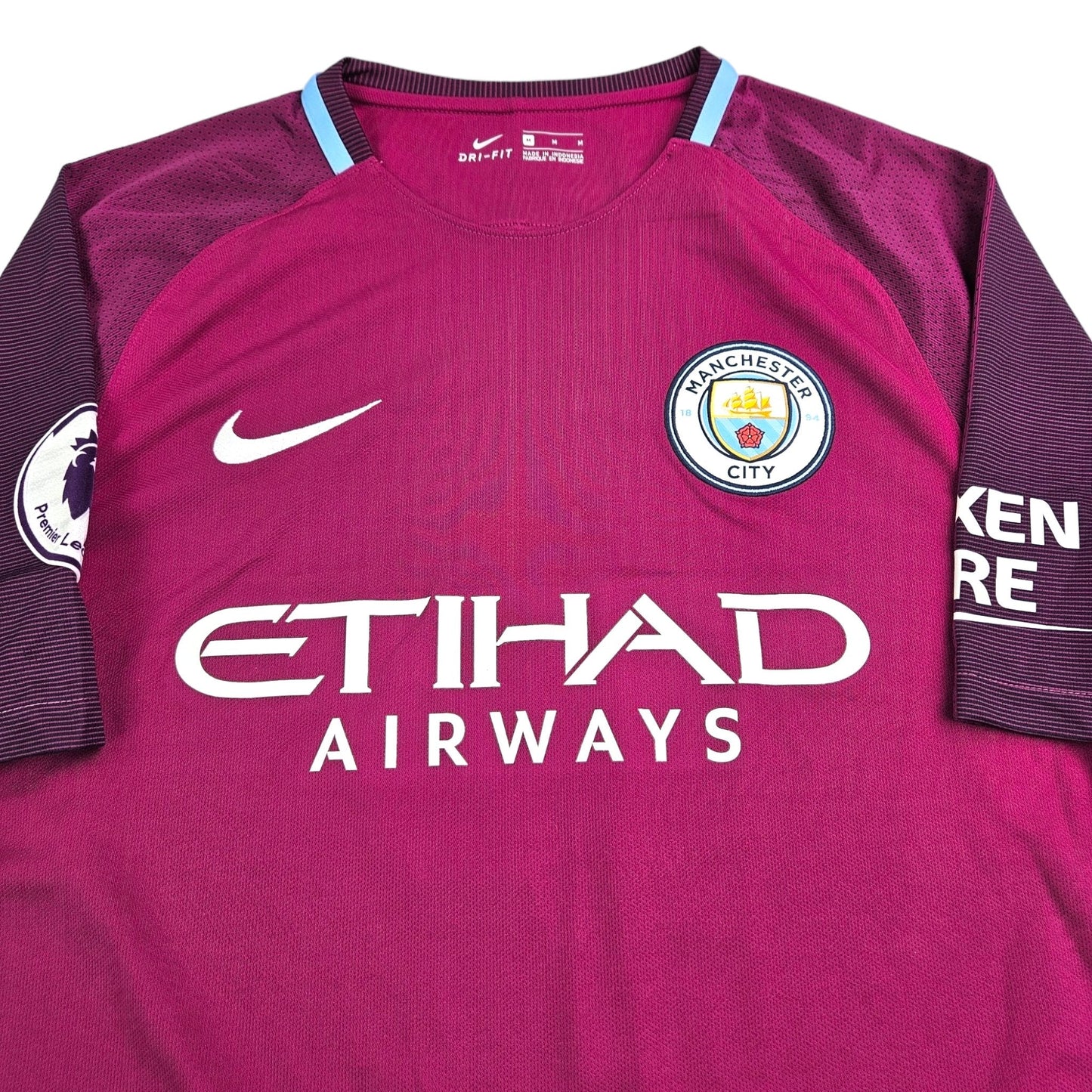 2017/18 Manchester City Away Football Shirt (M) Nike #17 De Bruyne