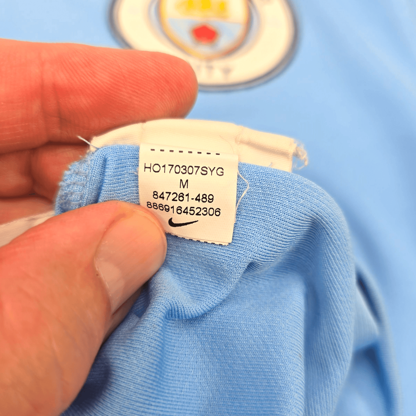 2017/18 Manchester City Home Football Shirt (M) Nike #17 De Bruyne