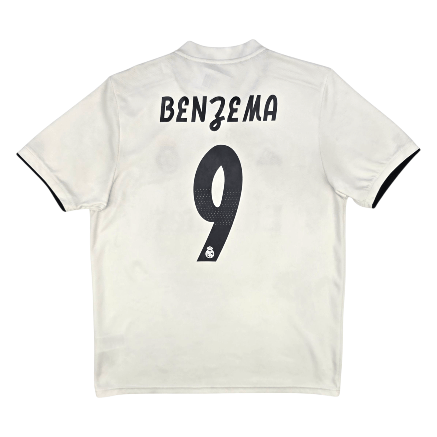 2018/19 Real Madrid Home Football Shirt (L) Adidas #9 Benzema