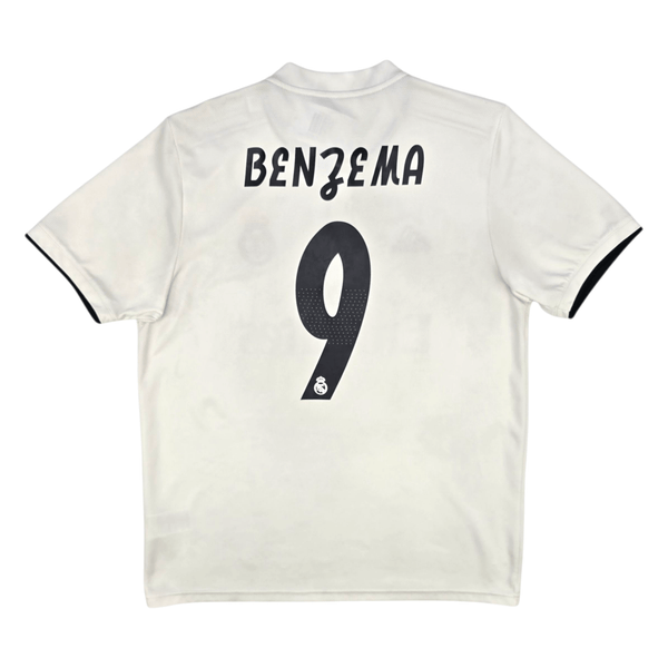 2018/19 Real Madrid Home Football Shirt (L) Adidas #9 Benzema