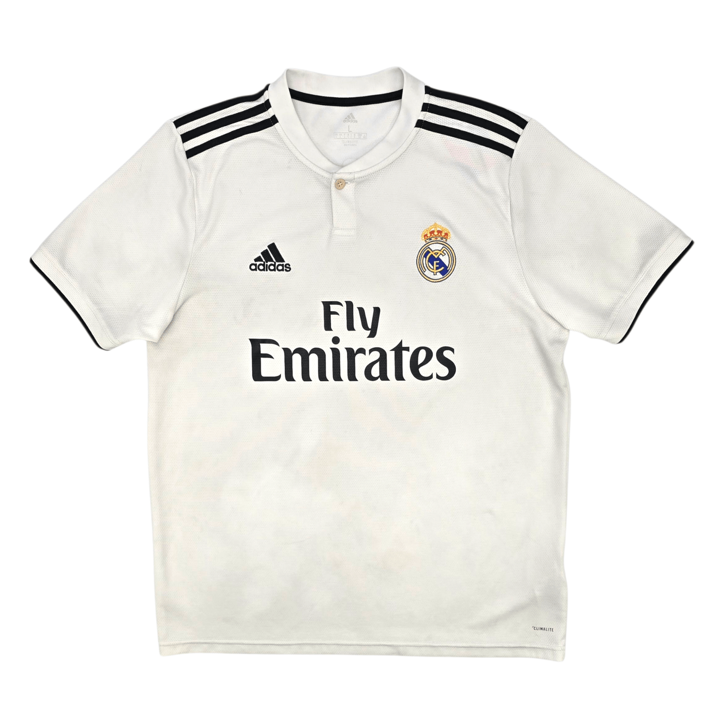 2018/19 Real Madrid Home Football Shirt (L) Adidas #9 Benzema