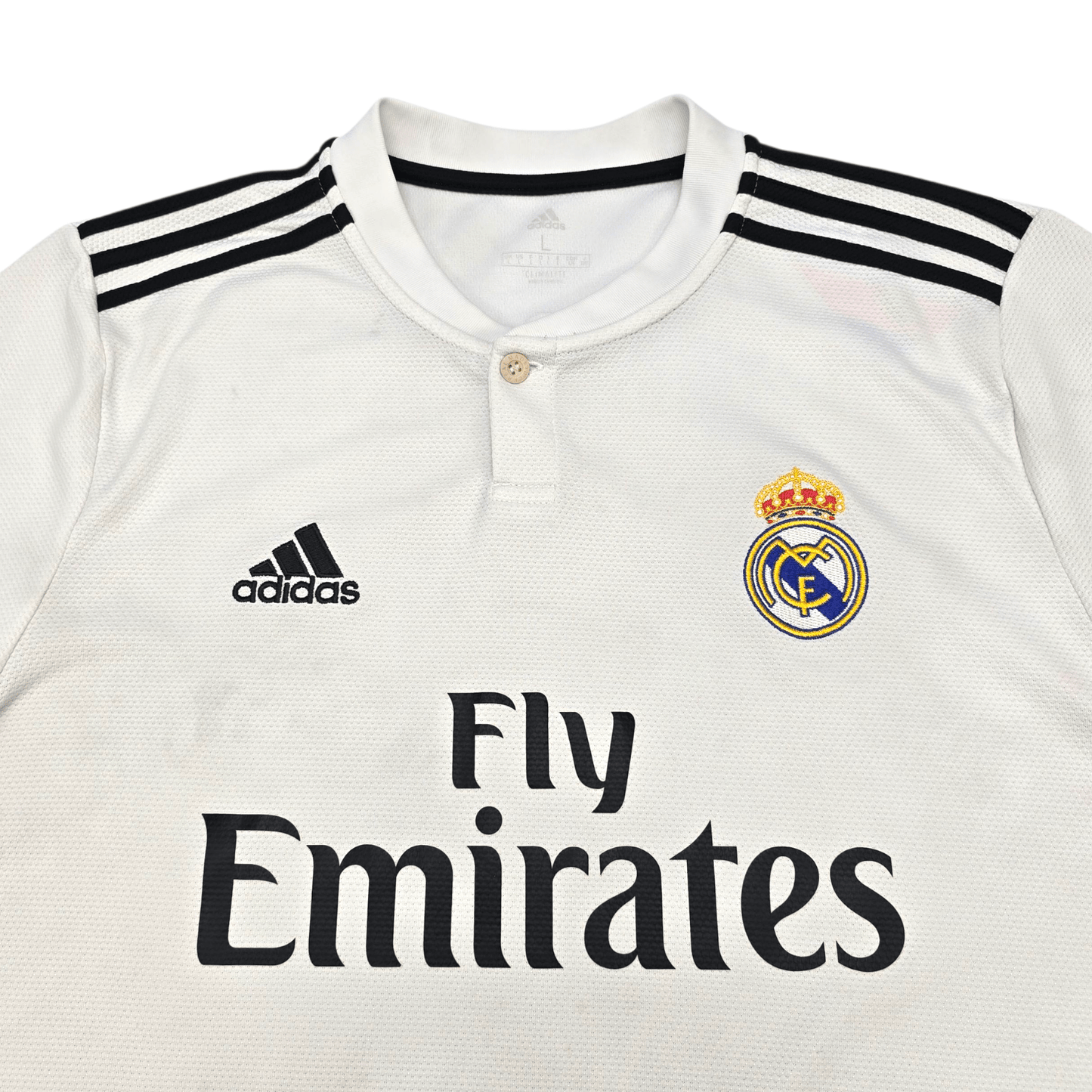 2018/19 Real Madrid Home Football Shirt (L) Adidas #9 Benzema
